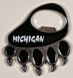 Michigan Bear Claw Magnet With Bottle Opener