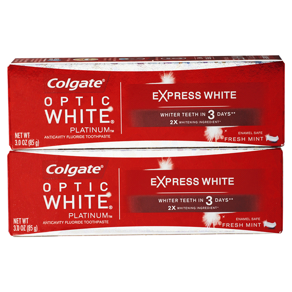 slide 1 of 1, Colgate Optic White Platinum Express White Whitening Toothpaste, 2 ct; 3 oz