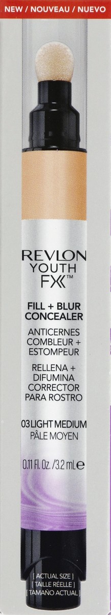 slide 4 of 4, Revlon Youth FX Fill + Blur Concealer - 03 Light Medium, 0.11 fl oz