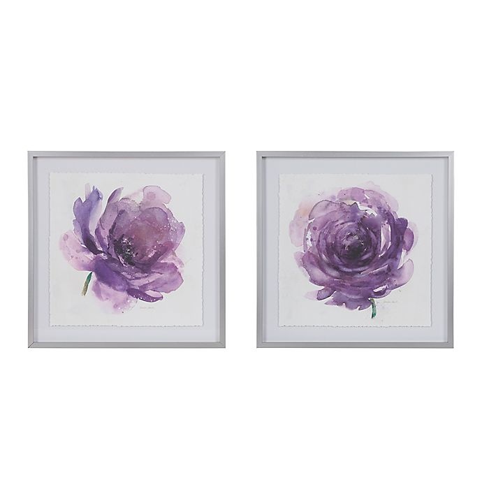 slide 1 of 5, Madison Park Signature Purple Ladies Rose Framed Wall Art, 2 ct