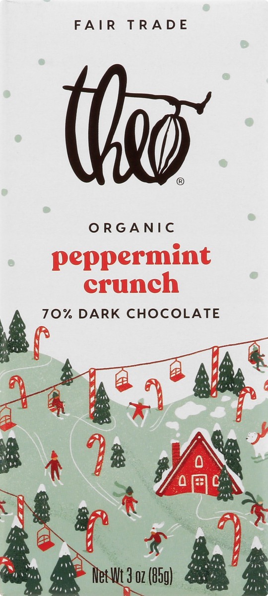 slide 6 of 9, Theo Chocolate Theo 70% Dark Chocolate Peppermint Stick, 3 oz