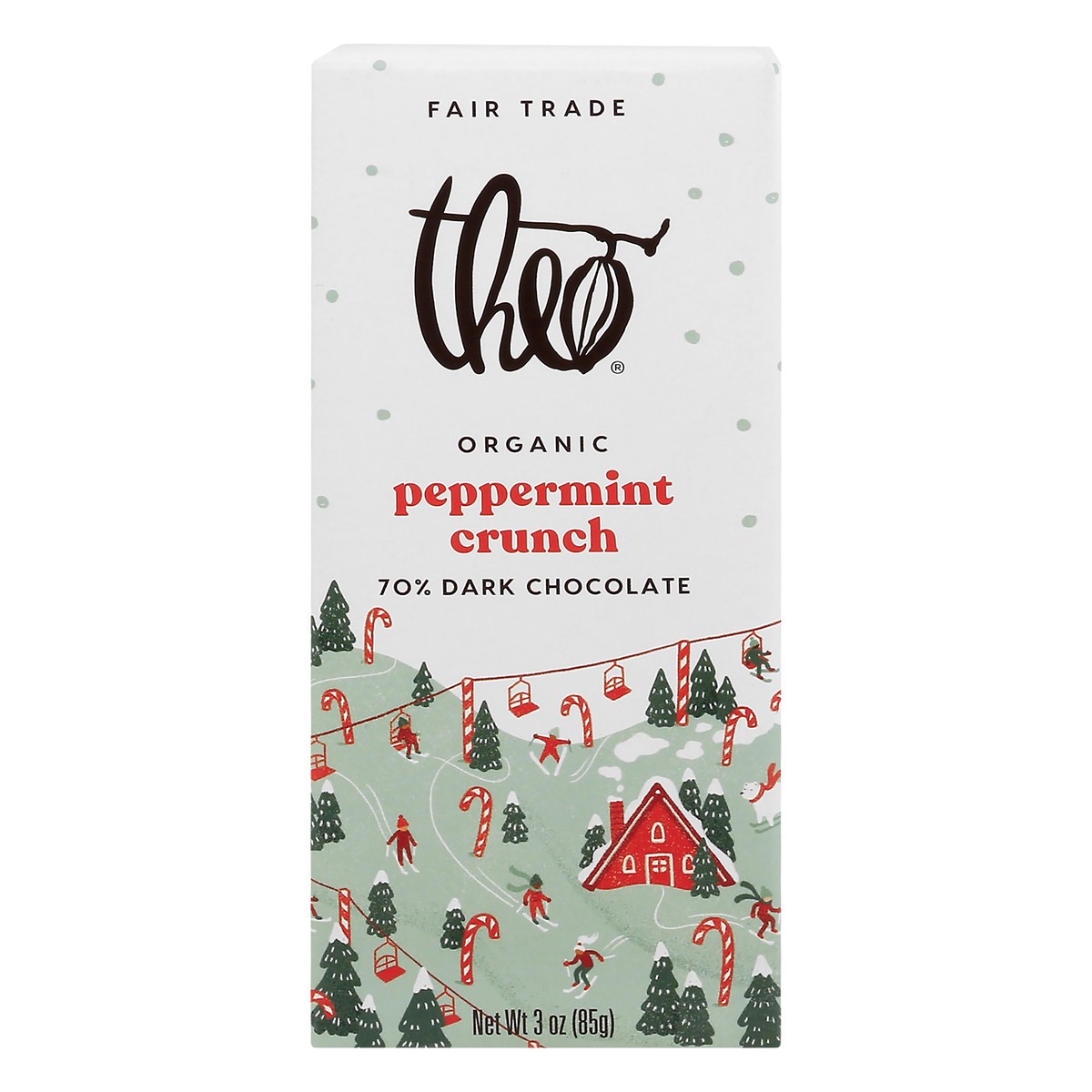 slide 1 of 9, Theo Chocolate Theo 70% Dark Chocolate Peppermint Stick, 3 oz