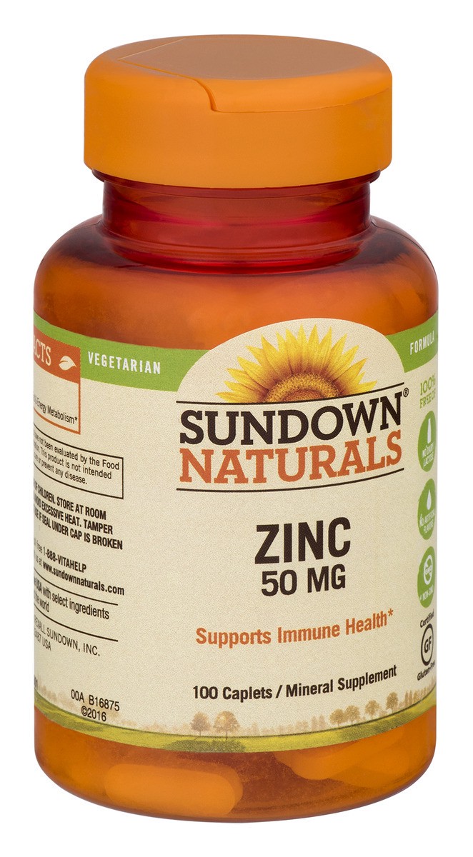 slide 6 of 9, Sundown Naturals Zinc Caplets, 100 ct