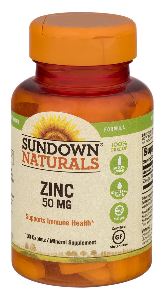 slide 4 of 9, Sundown Naturals Zinc Caplets, 100 ct