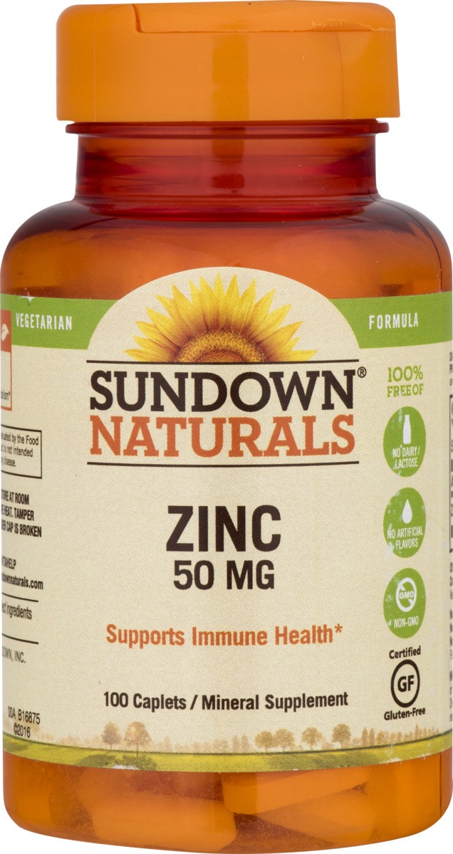 slide 5 of 9, Sundown Naturals Zinc Caplets, 100 ct