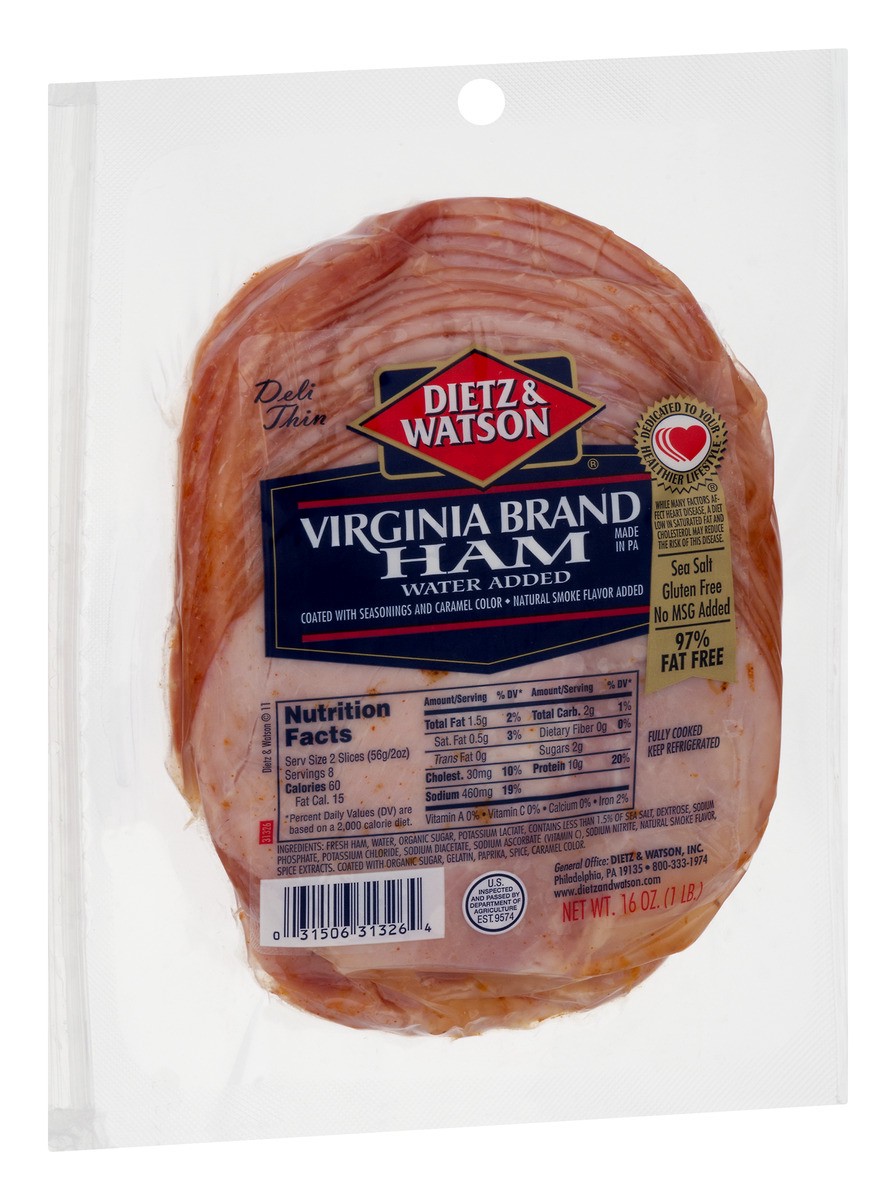 slide 4 of 9, Dietz & Watson Virginia Brand Sliced Ham, 16 oz
