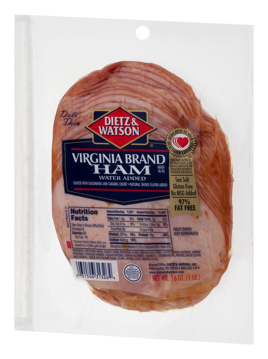 slide 6 of 9, Dietz & Watson Virginia Brand Sliced Ham, 16 oz