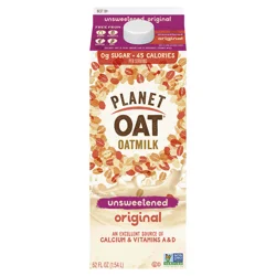 Planet Oat Unsweetened Original Oatmilk, 52 oz