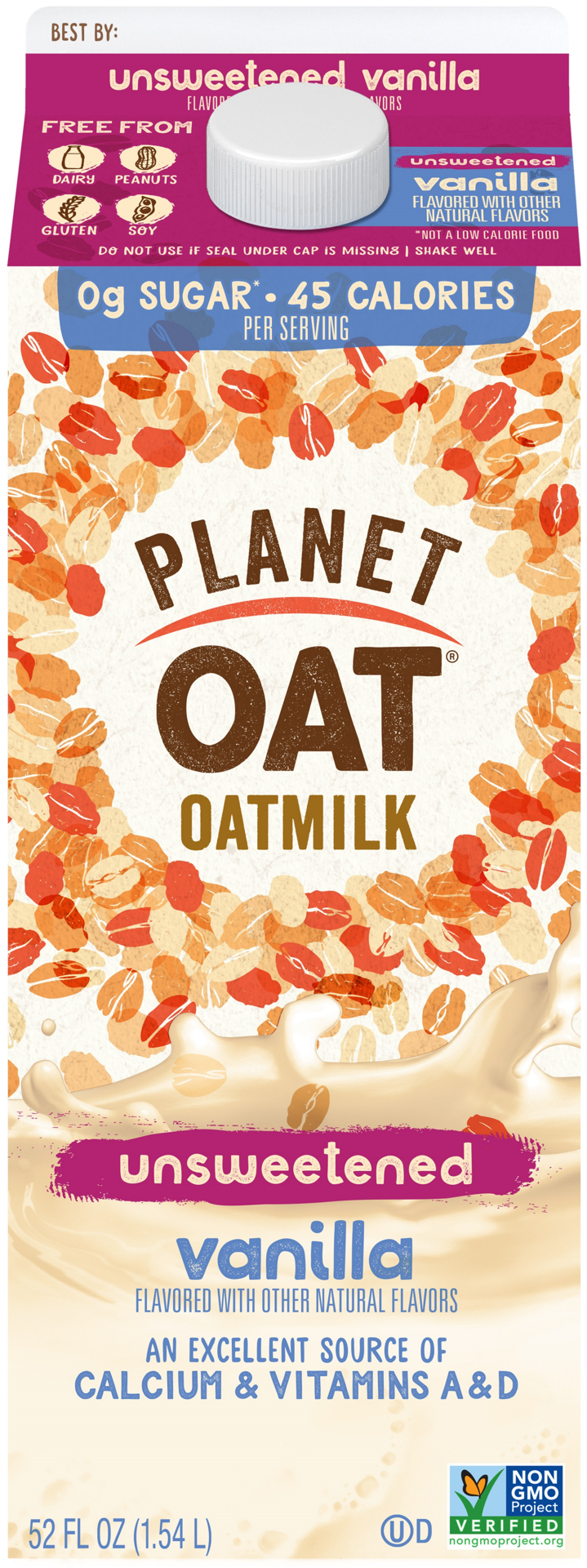 slide 1 of 2, Planet Oat Unsweetened Vanilla Oatmilk- 52 fl oz, 52 fl oz