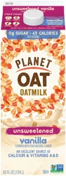 Planet Oat Unsweetened Vanilla Oatmilk- 52 fl oz