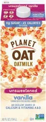 Planet Oat Unsweetened Vanilla Oatmilk- 52 fl oz