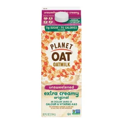Planet Oat Unsweetened Extra Creamy Oatmilk- 52 fl oz