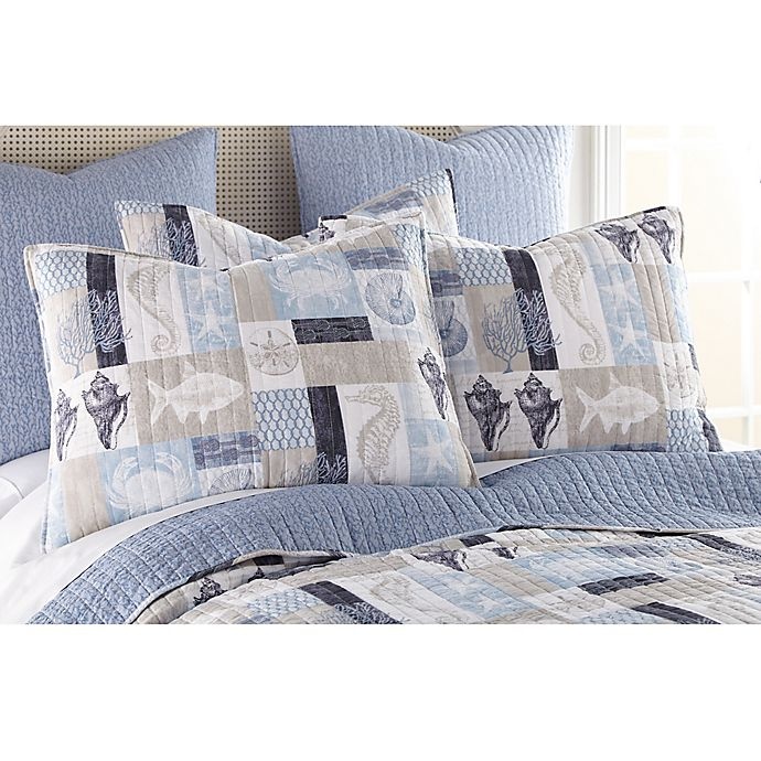 slide 2 of 3, Levtex Home Cerralvo King Pillow Sham - Blue/Taupe, 1 ct