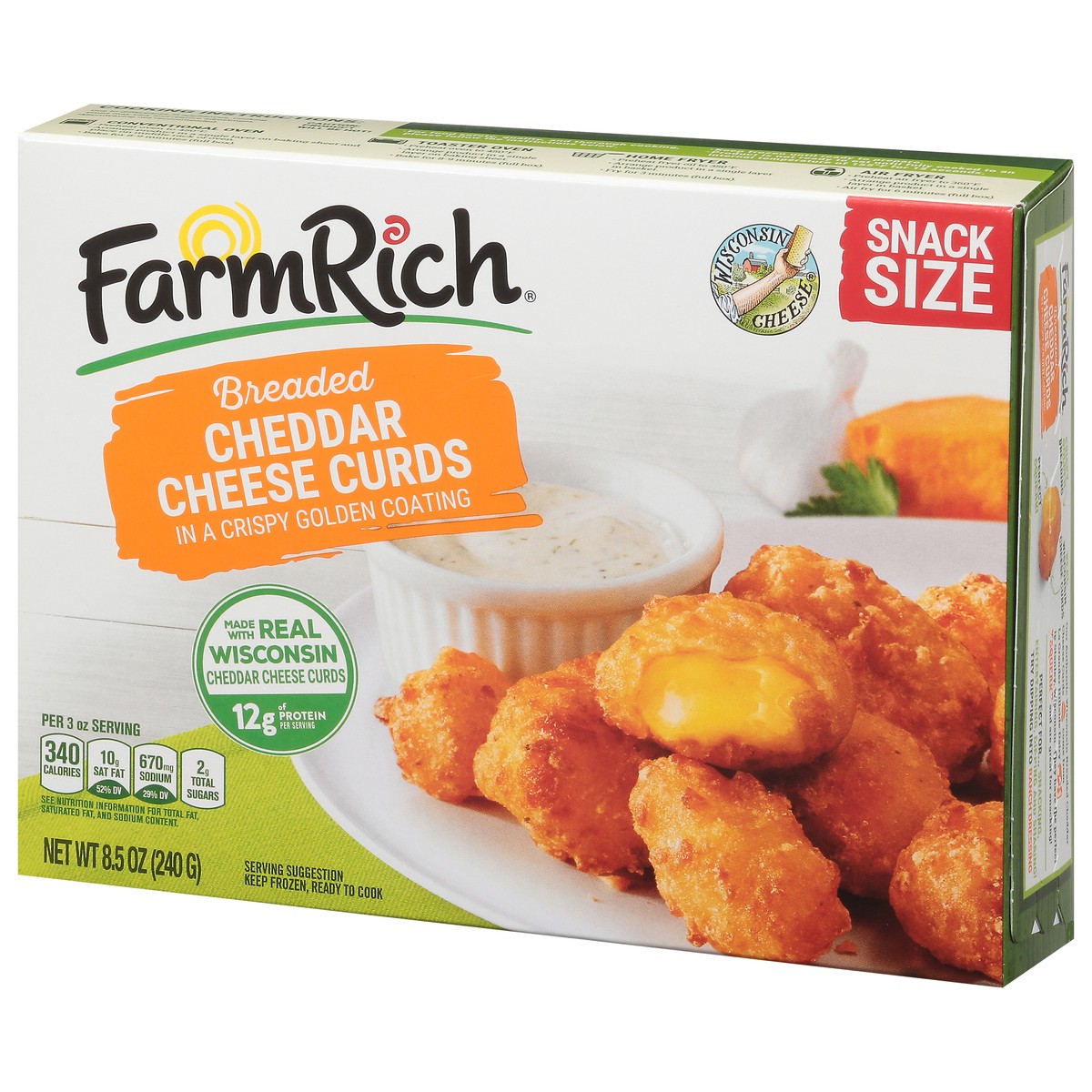 slide 8 of 17, Farm Rich Snack Size Breaded Cheddar Chese Curds 8.5 oz, 8.5 oz