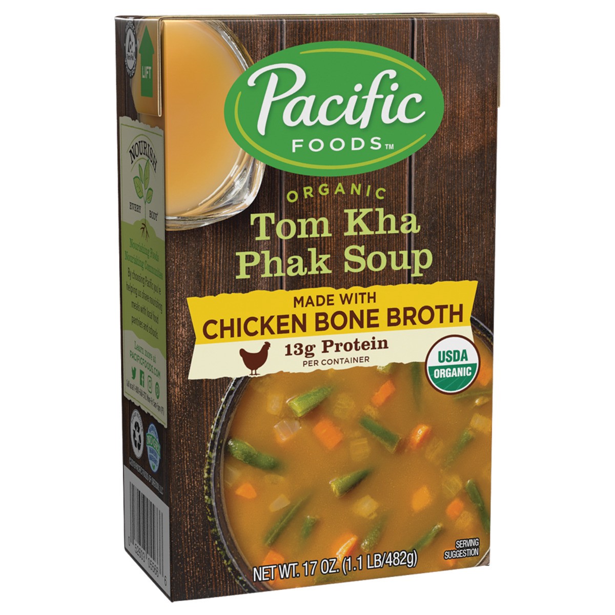 slide 8 of 8, Pacific Foods Organic Tom Kha Phak Soup, 17 oz