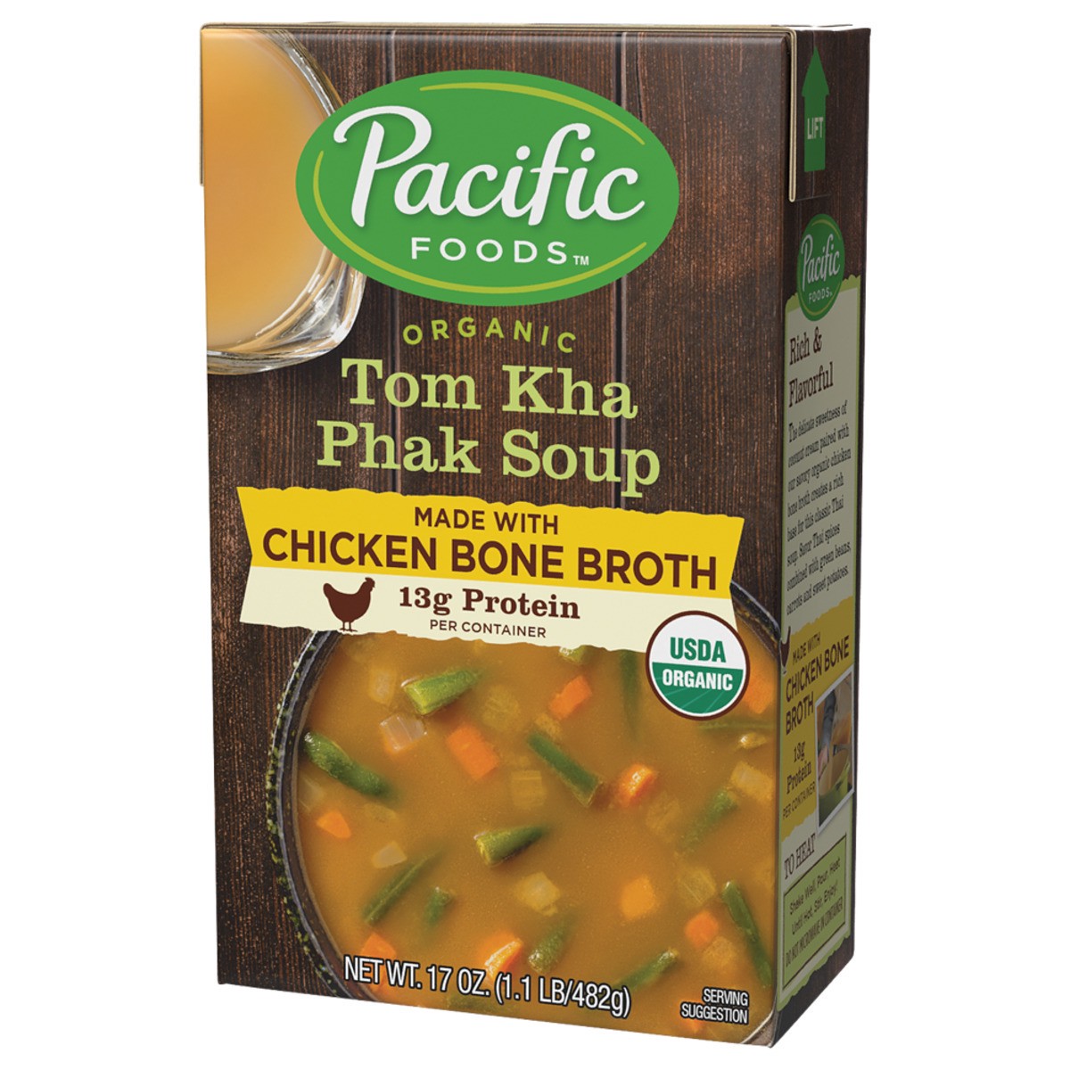 slide 6 of 8, Pacific Foods Organic Tom Kha Phak Soup, 17 oz