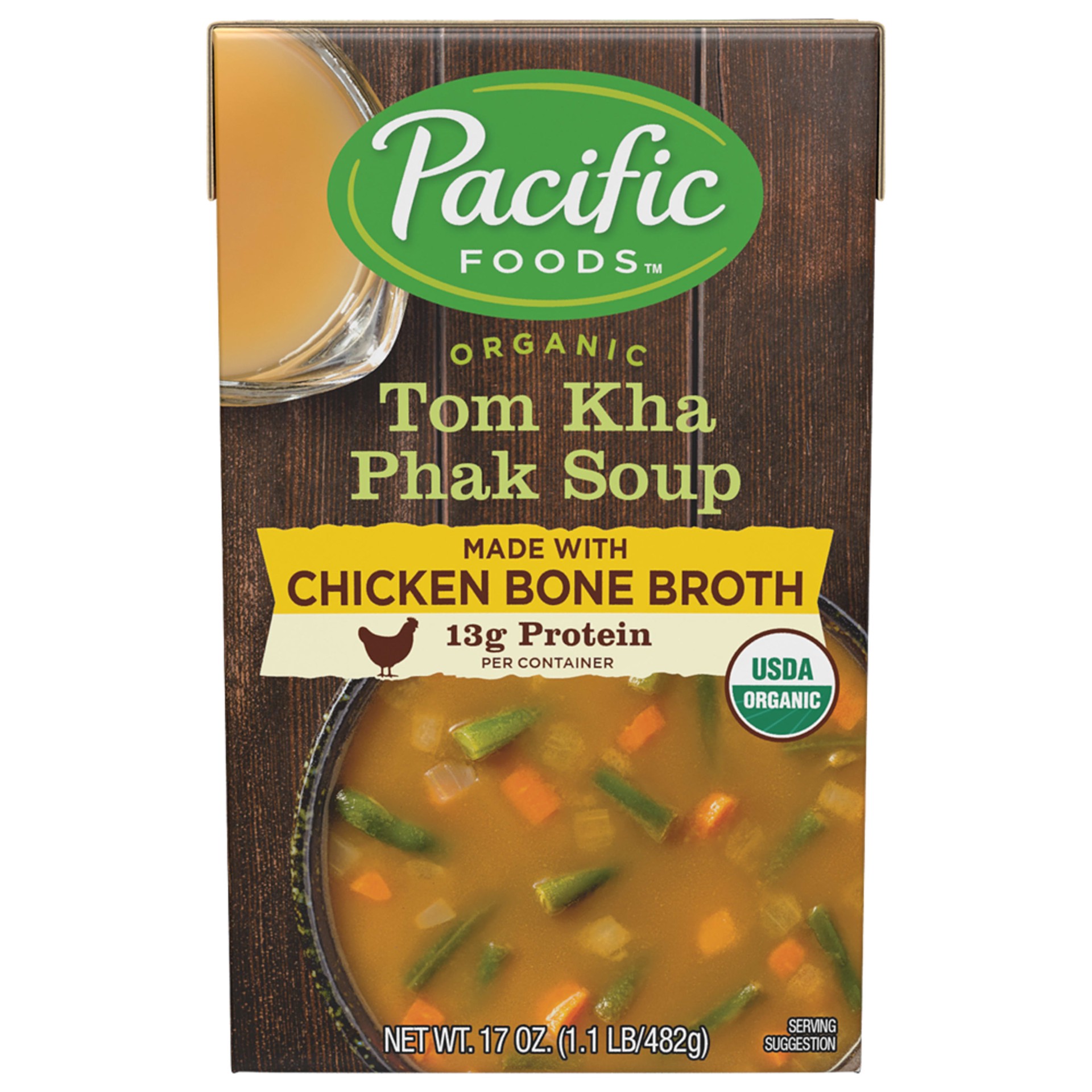 slide 1 of 8, Pacific Foods Organic Tom Kha Phak Soup, 17 oz
