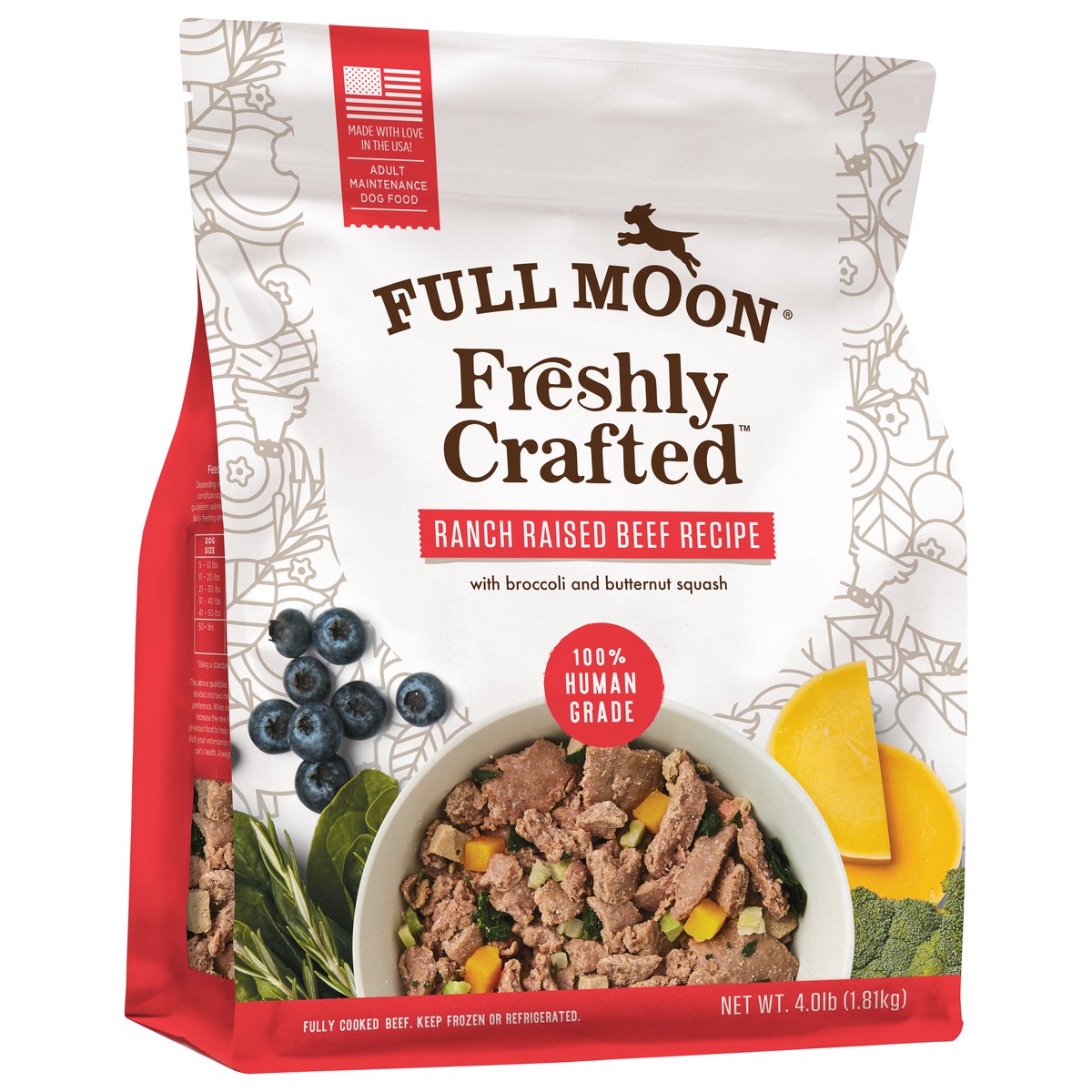slide 4 of 5, FULL MOON Freshly Crafted Ranch Raised Beef Recipe Dog Food, 64 oz., 4 lb