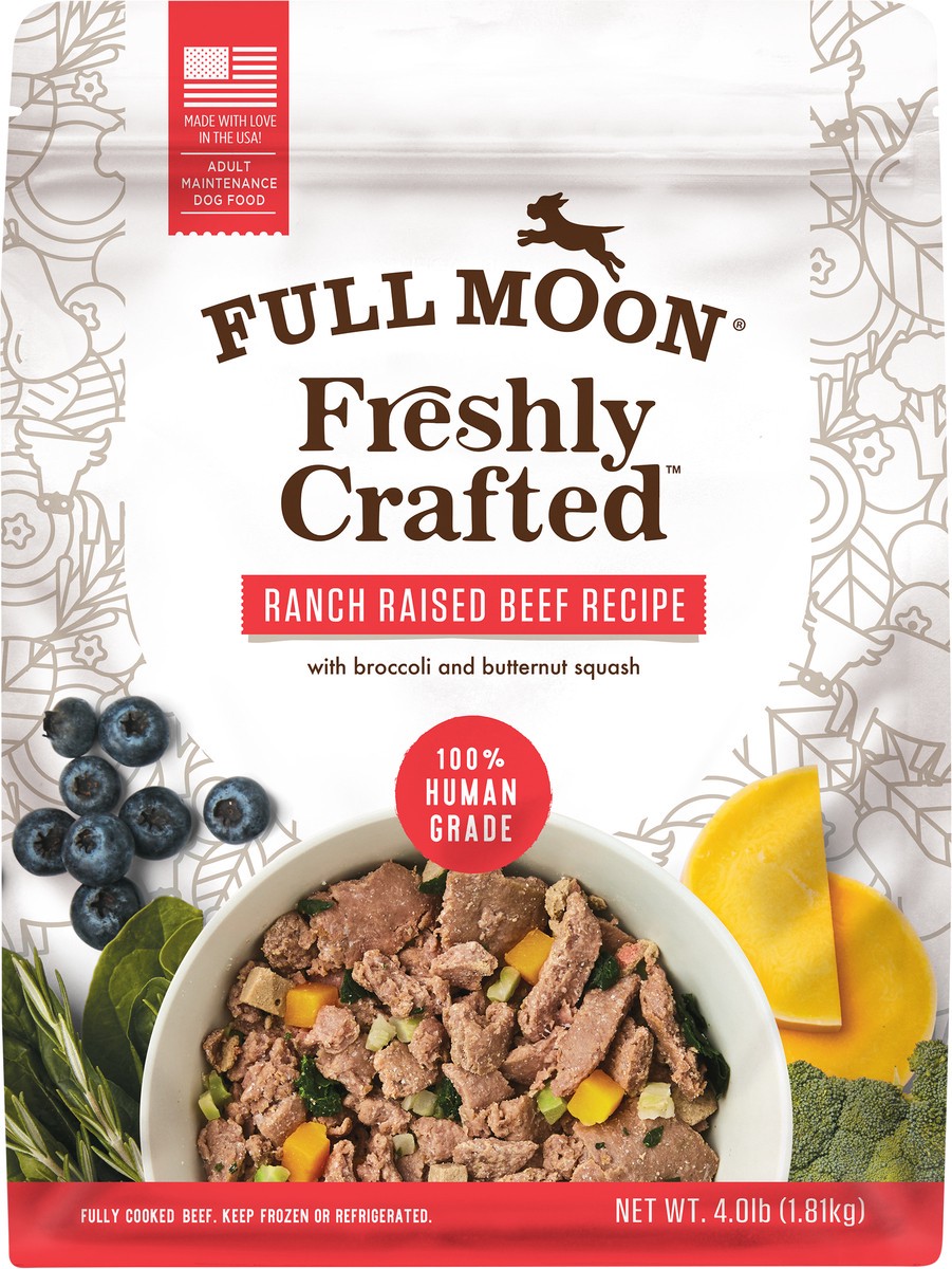 slide 5 of 5, FULL MOON Freshly Crafted Ranch Raised Beef Recipe Dog Food, 64 oz., 4 lb
