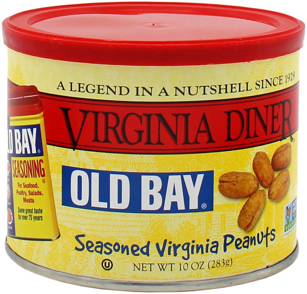 slide 1 of 2, Virginia Diner Old Bay Virginia Seasoned Peanuts 9 oz, 9 oz