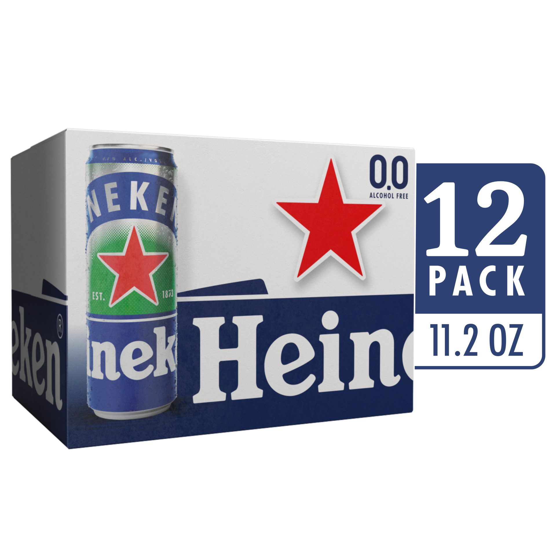 slide 1 of 1, Heineken 0.0 Non-Alcoholic Beer, 12 Pack, 11.2 fl oz Cans, 11.2 oz