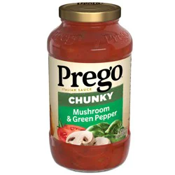 Prego Chunky Mushroom and Green Pepper Pasta Sauce, 23.75 oz