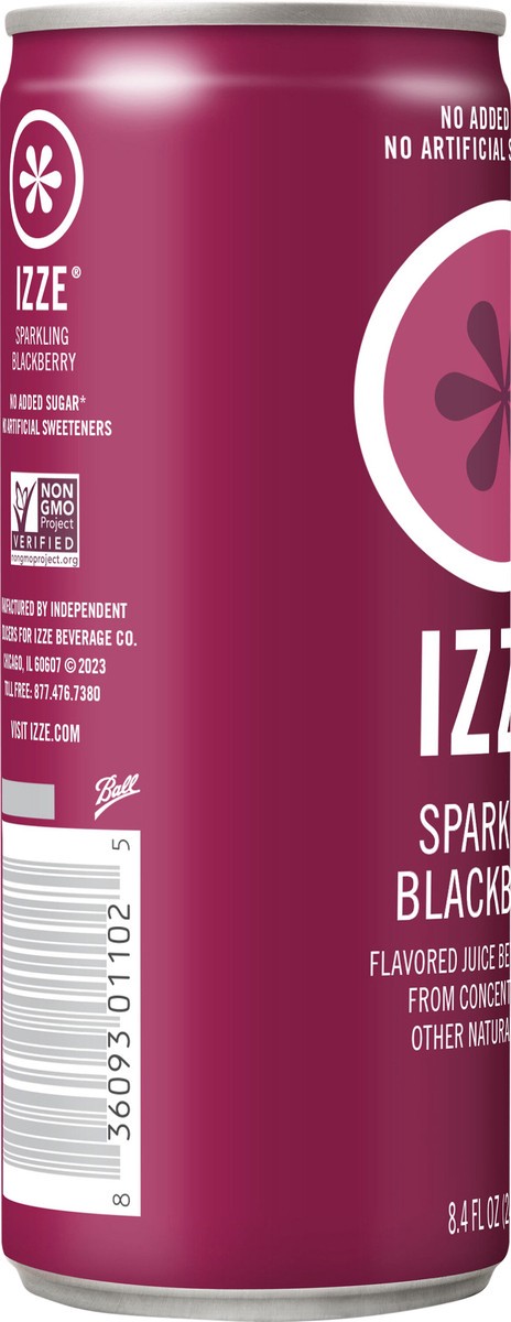 slide 5 of 7, IZZE Sparkling Blackberry Juice Beverage- 8.4 fl oz, 8.4 fl oz