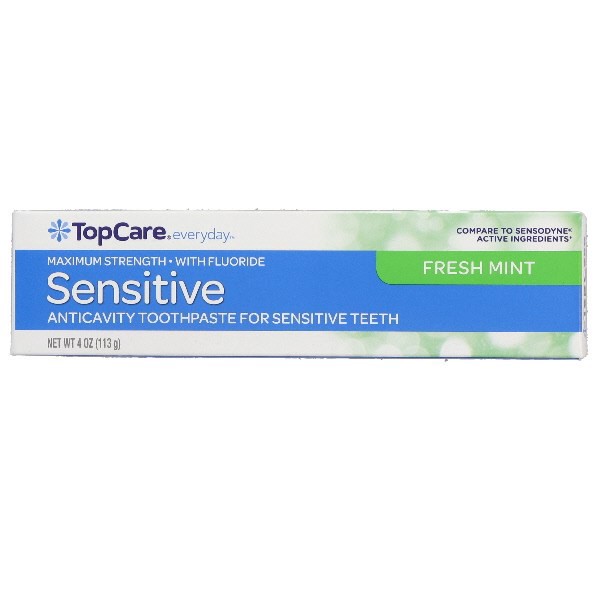 slide 1 of 12, TopCare Everyday Maximum Strength Fresh Mint Sensitive Toothpaste 4 oz, 4 oz