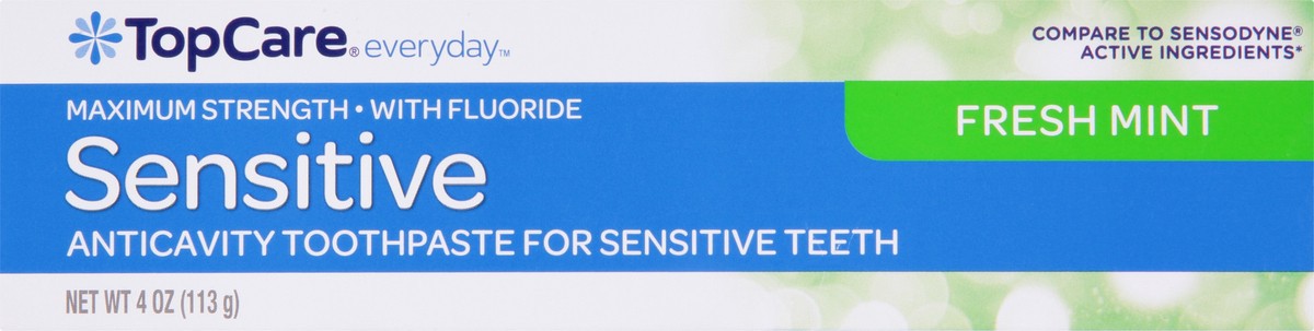 slide 2 of 12, TopCare Everyday Maximum Strength Fresh Mint Sensitive Toothpaste 4 oz, 4 oz