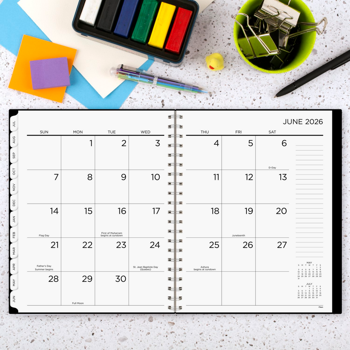 slide 14 of 21, Mead BIG PLANS Academic 2025-2026 Weekly Monthly Planner, Black, Large, 8 1/2" x 11", 11 in