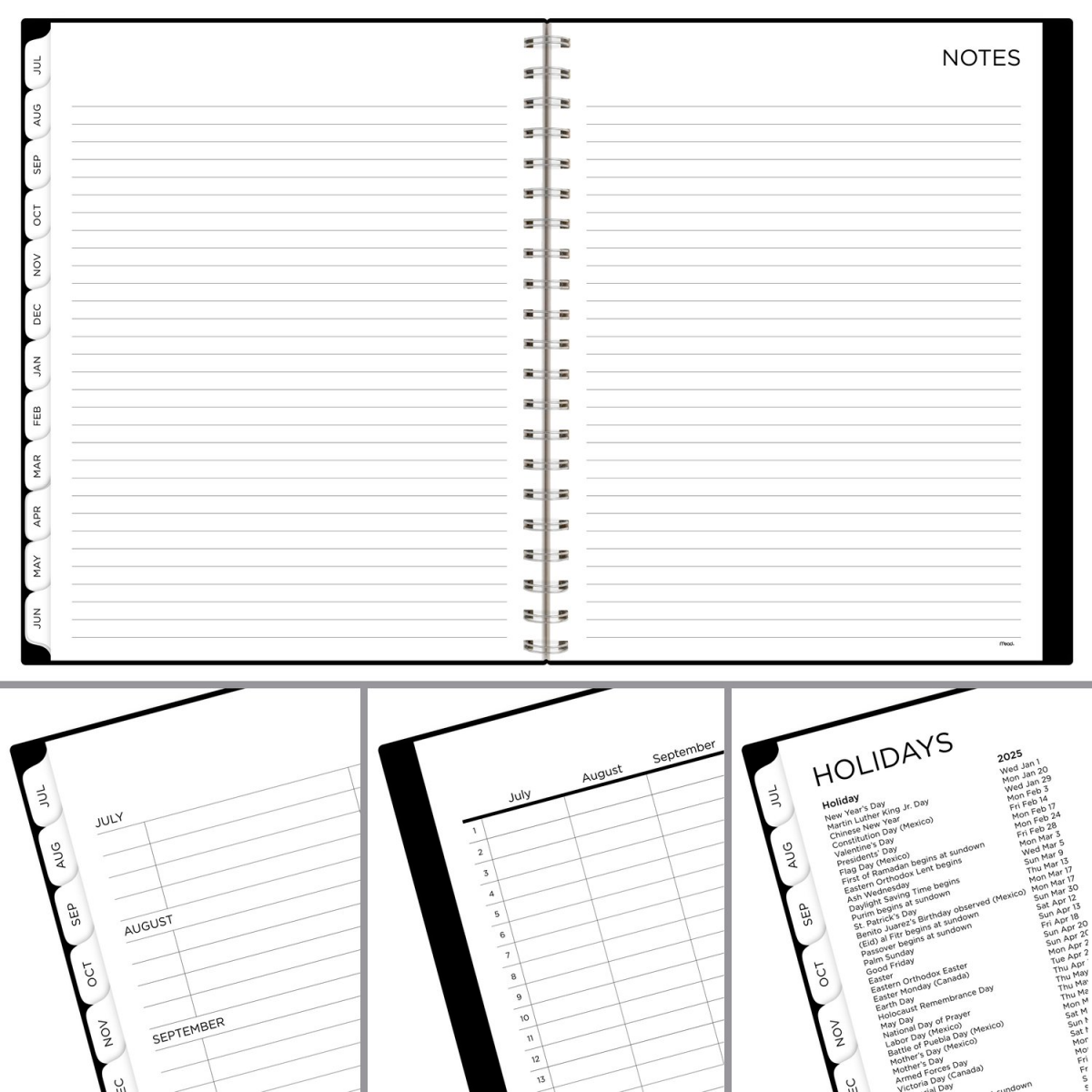slide 9 of 21, Mead BIG PLANS Academic 2025-2026 Weekly Monthly Planner, Black, Large, 8 1/2" x 11", 11 in