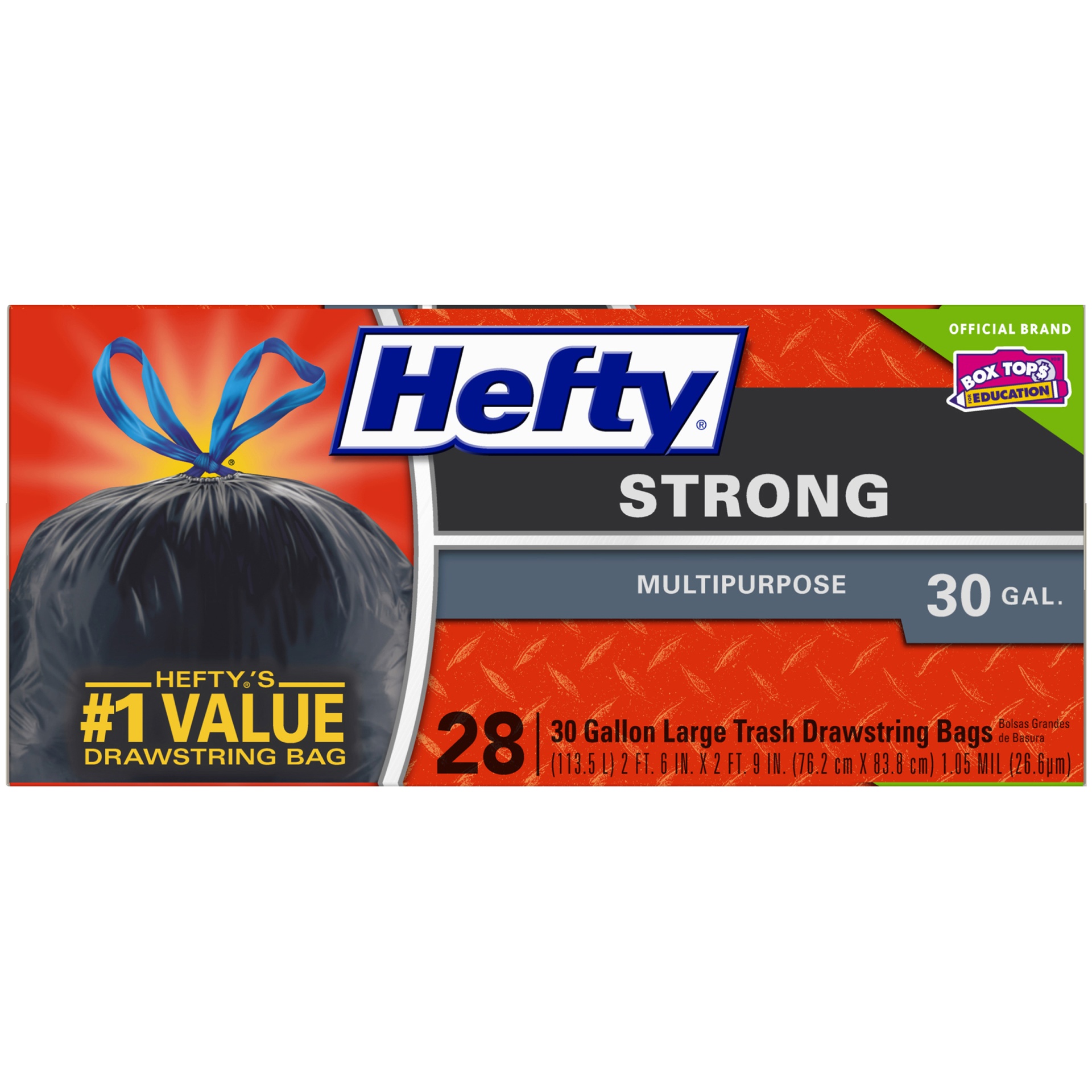 slide 4 of 6, Hefty Cinchsak Hefty 30 Gallon Strong Multipurpose Drawstring Trash Bags, 28 ct