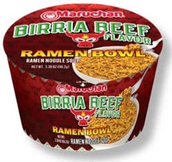 Maruchan Birria Beef Flavor Ramen Noodle Soup Bowl 3.39 oz