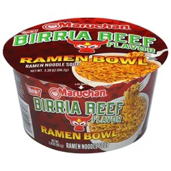 Maruchan Birria Beef Flavor Ramen Noodle Soup Bowl 3.39 oz