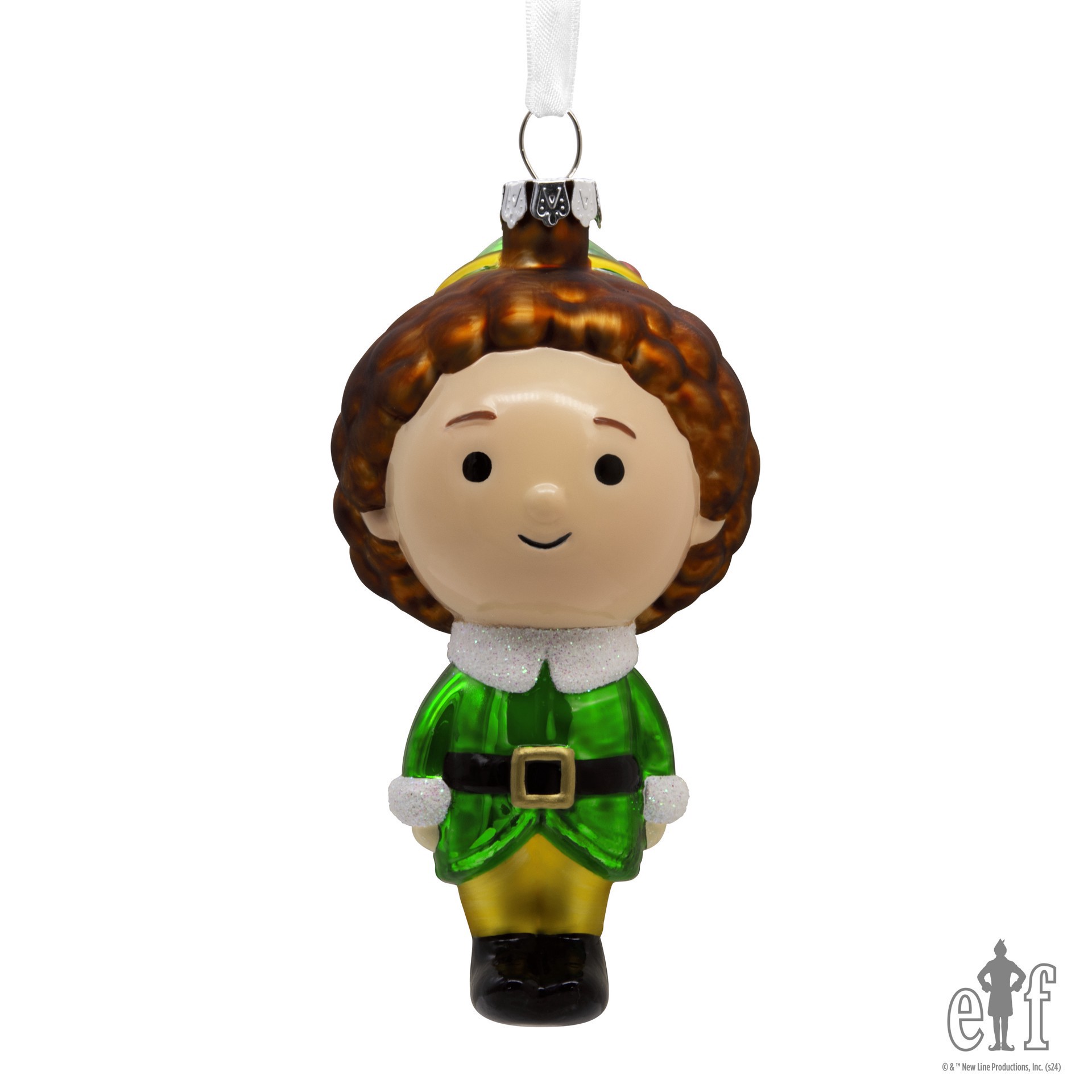 slide 3 of 5, Hallmark 4.5" Buddy The Elf Blown Glass Christmas Ornament, 2.25 in x 4.5 in x 2 in