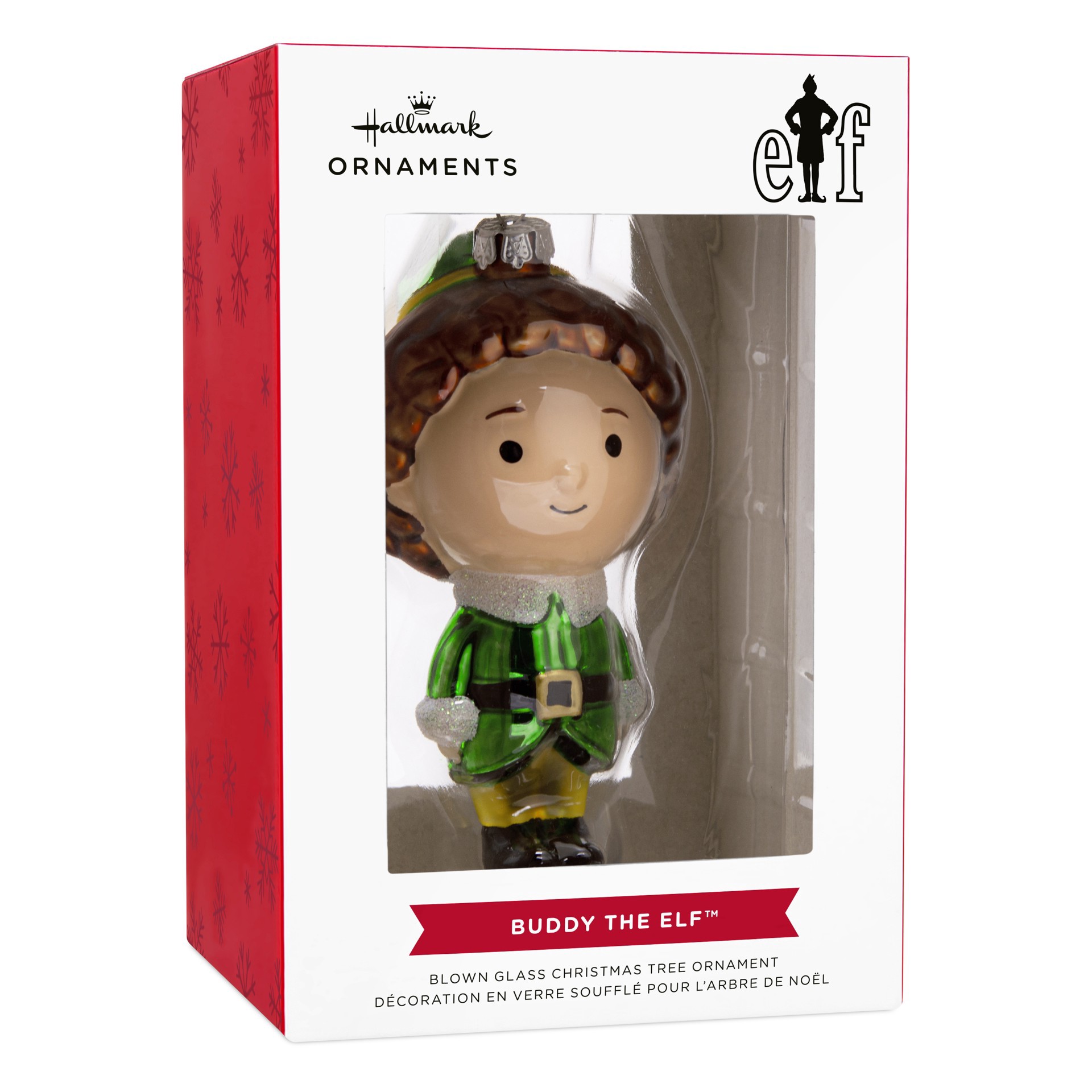 slide 4 of 5, Hallmark 4.5" Buddy The Elf Blown Glass Christmas Ornament, 2.25 in x 4.5 in x 2 in