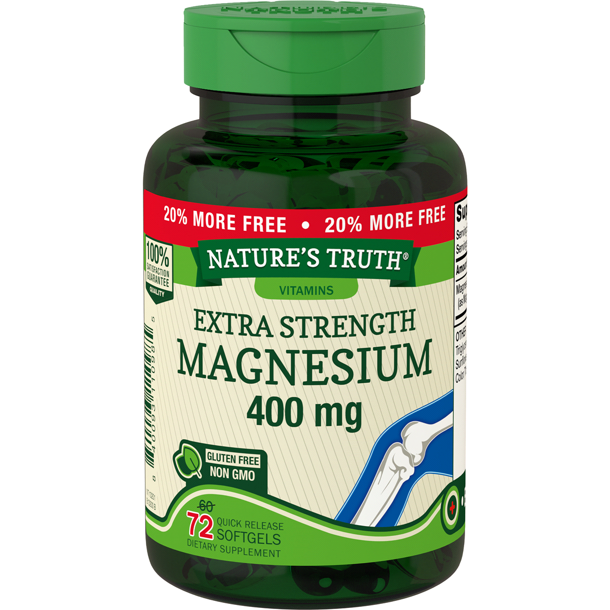 slide 1 of 4, Nature's Truth Magnesium 400mg 60+12 SG, 72 ct; 400 mg