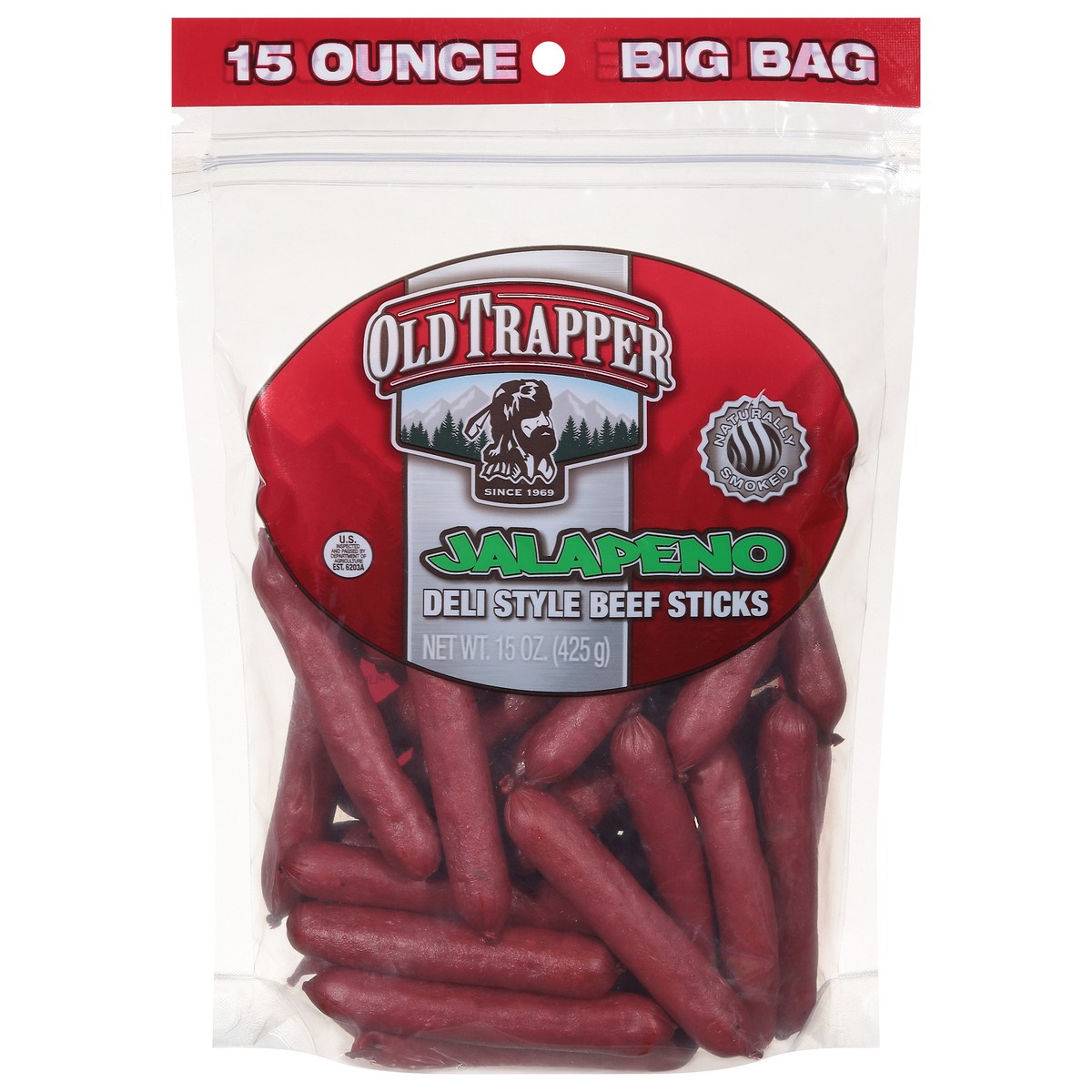 slide 10 of 13, Old Trapper Deli Style Jalapeno Beef Sticks Big Bag 15 oz, 15 oz