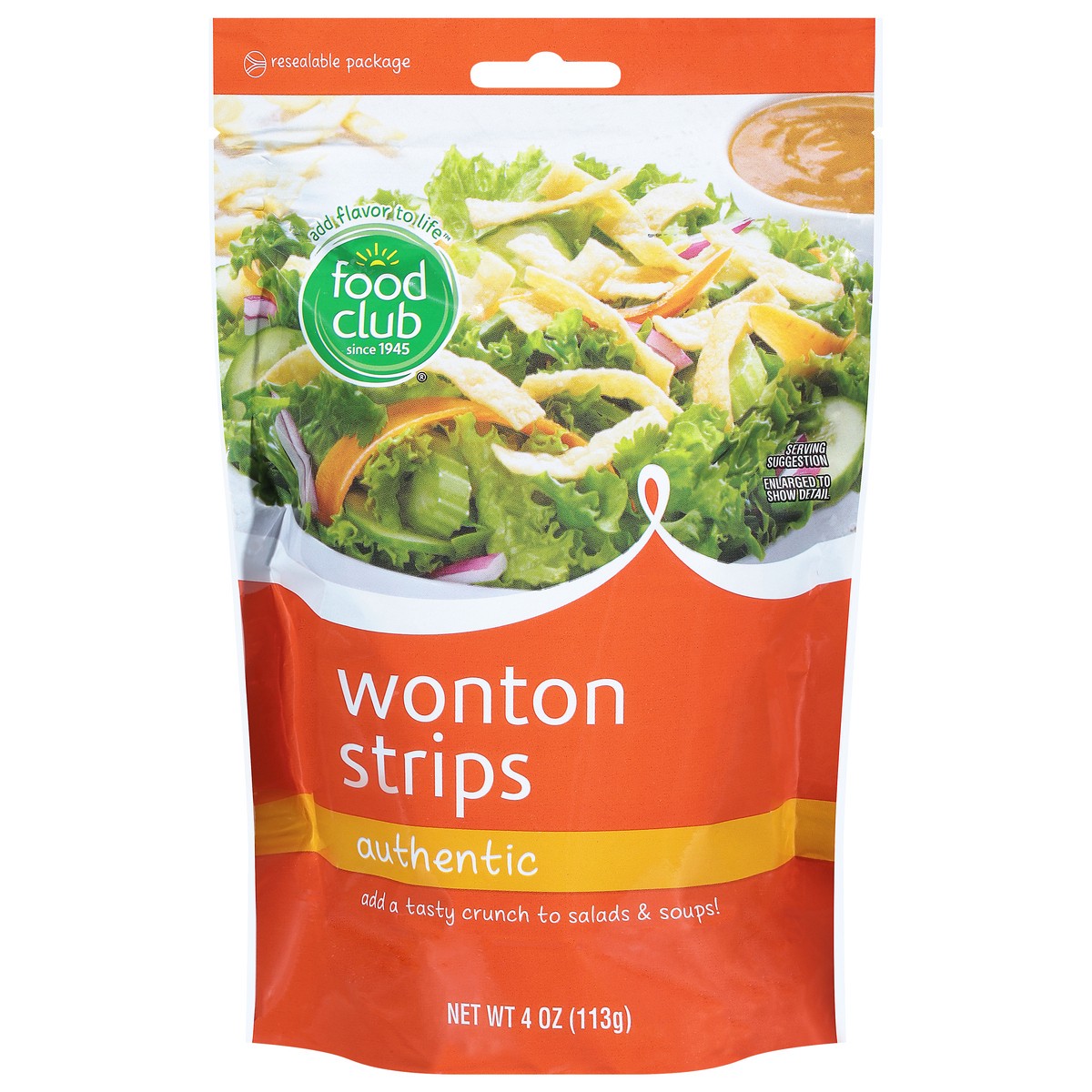 slide 1 of 9, Food Club Authentic Wonton Strips 4 oz, 4 oz