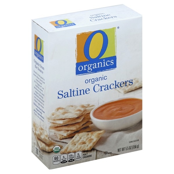 slide 1 of 1, O Organics Crackers, Organic, Saltine, 5.5 oz