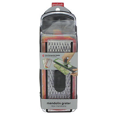 slide 1 of 3, Good Cook Touch Mandolin Grater with 4 Interchangeable Blades, 9 in x 3.75 in x 1.5 in