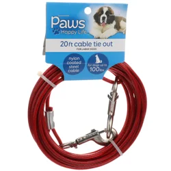 Paws Happy Life 20ft Cable Tether For Dogs Up To