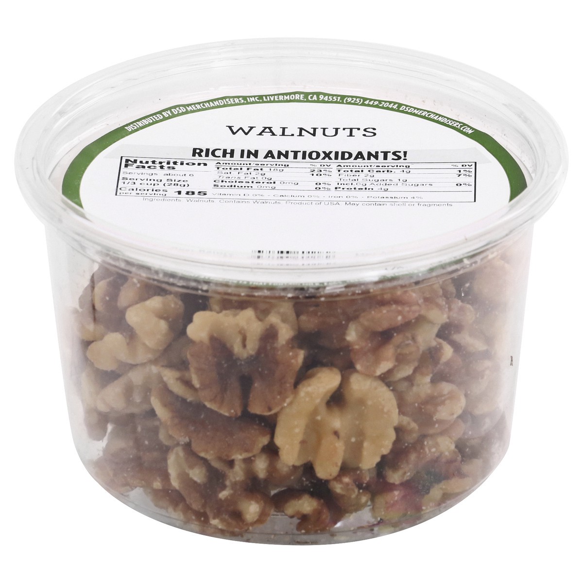 slide 9 of 13, DSD Merchandisers Walnuts 6 oz, 6 oz