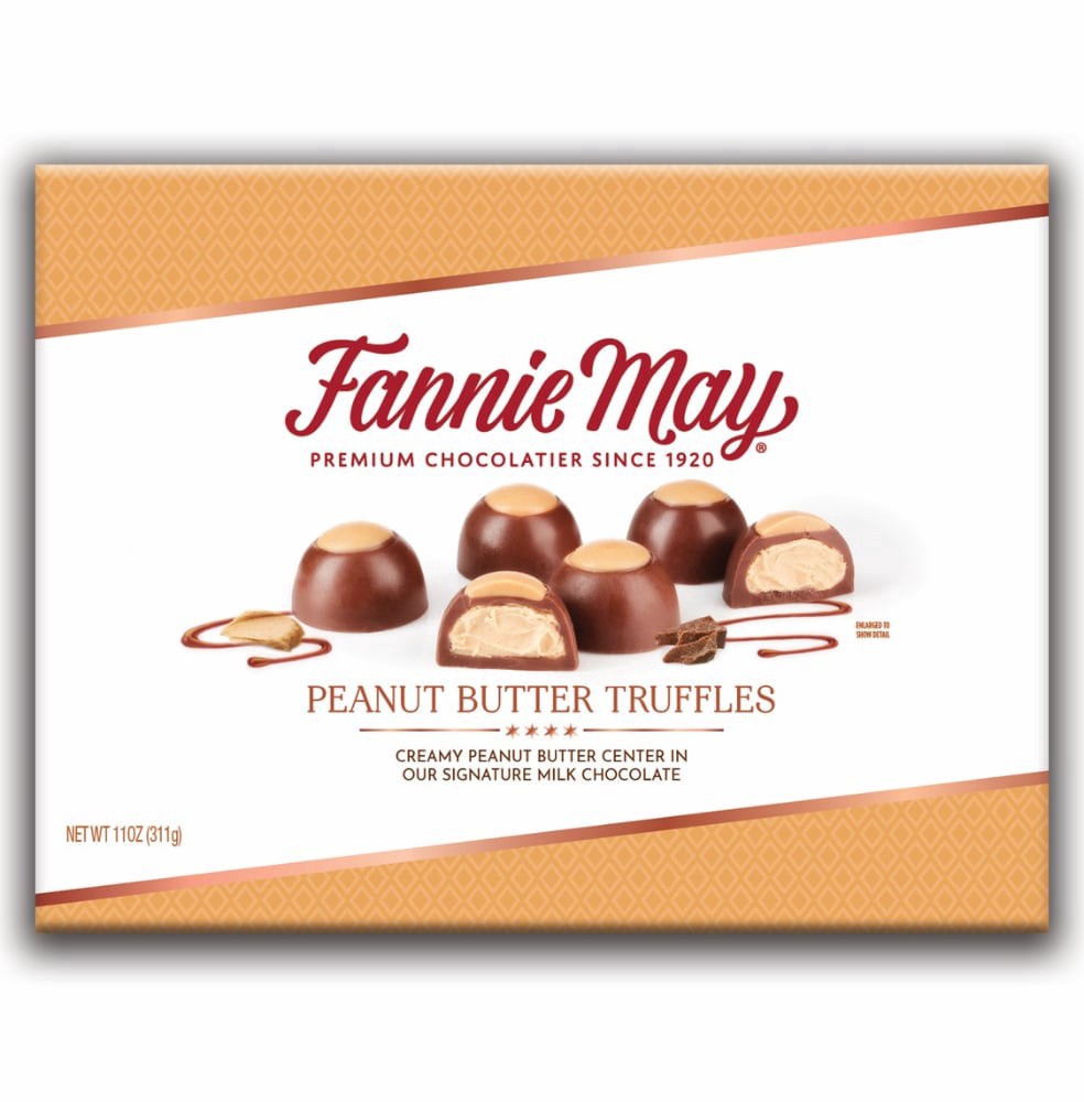 slide 1 of 1, Fannie May Peanut Butter Truffles Candy Box, 11 oz