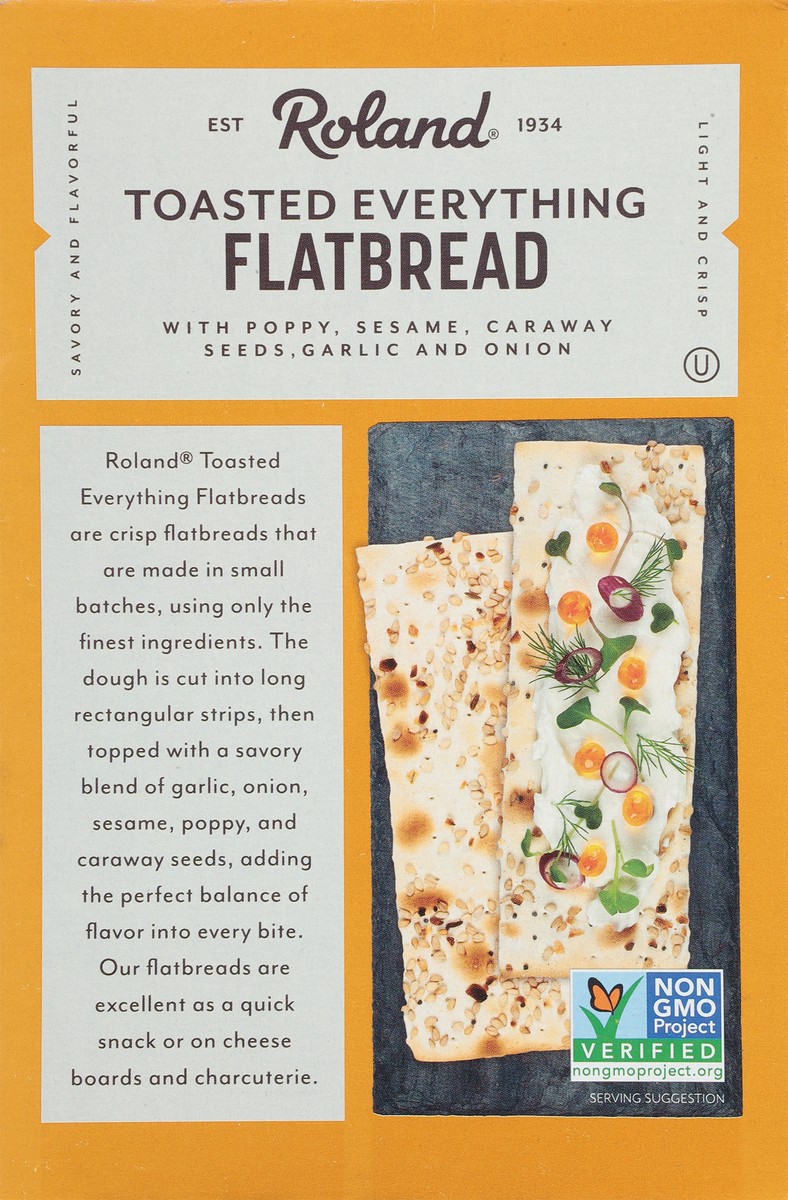 slide 7 of 12, Roland Toasted Everything Flatbread 5 oz, 5 oz