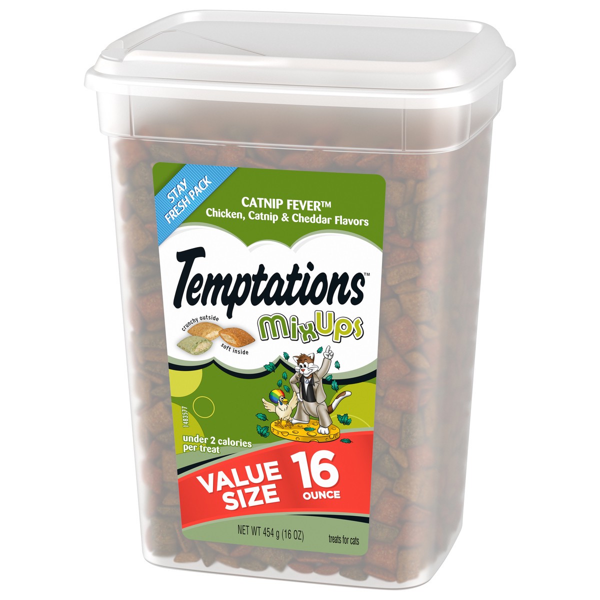 slide 6 of 9, Temptations MixUps Catnip Fever Chicken Catnip & Cheese Flavors Treats for Cats Value Size 16 oz, 16 oz