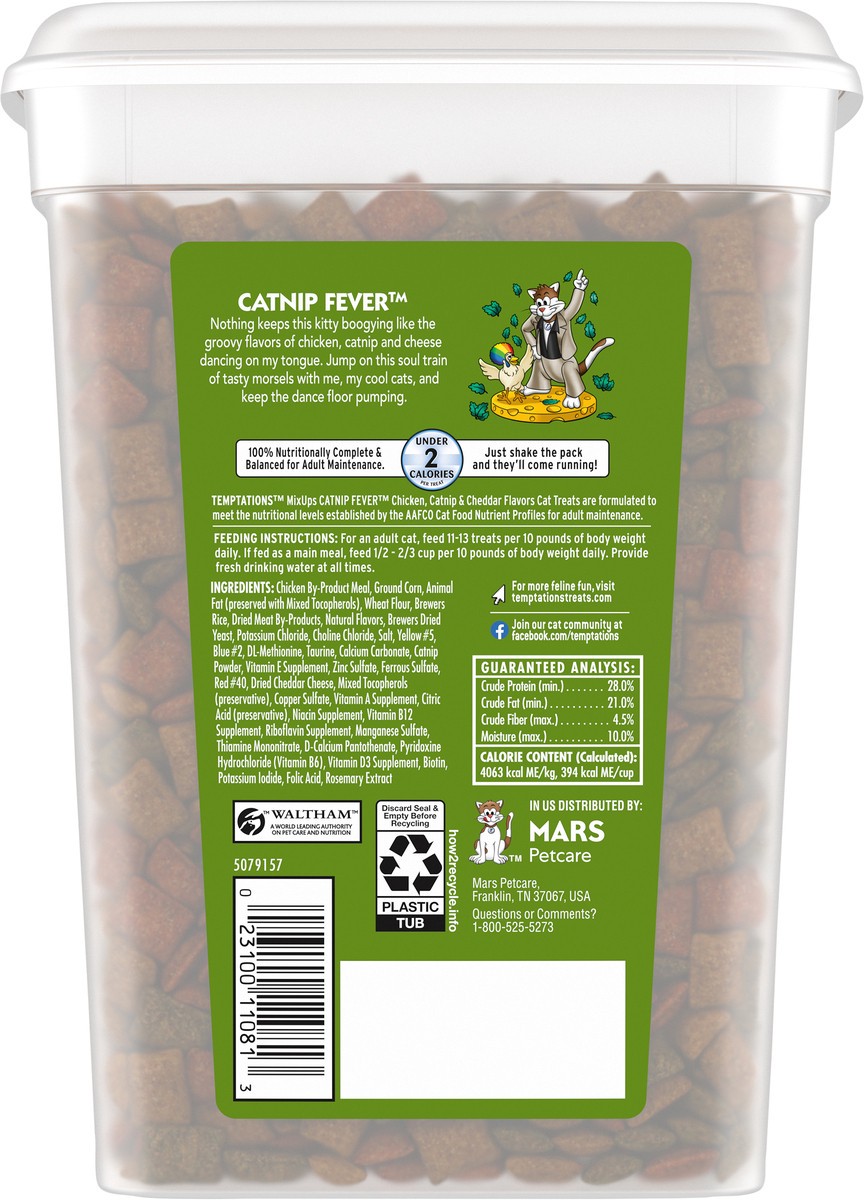 slide 9 of 9, Temptations MixUps Catnip Fever Chicken Catnip & Cheese Flavors Treats for Cats Value Size 16 oz, 16 oz