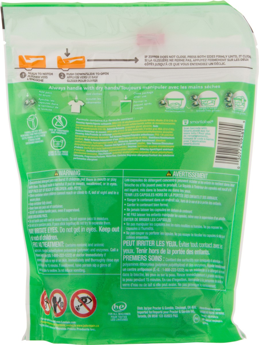 slide 4 of 9, Gain Flings Laundry Detergent Pacs, 31 Count, Super Fresh Blast Scent, with Odor Defense, 31 ct