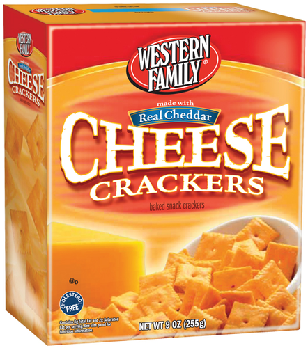 slide 1 of 1, Western Family Cheese Snack Crackers, 9 oz