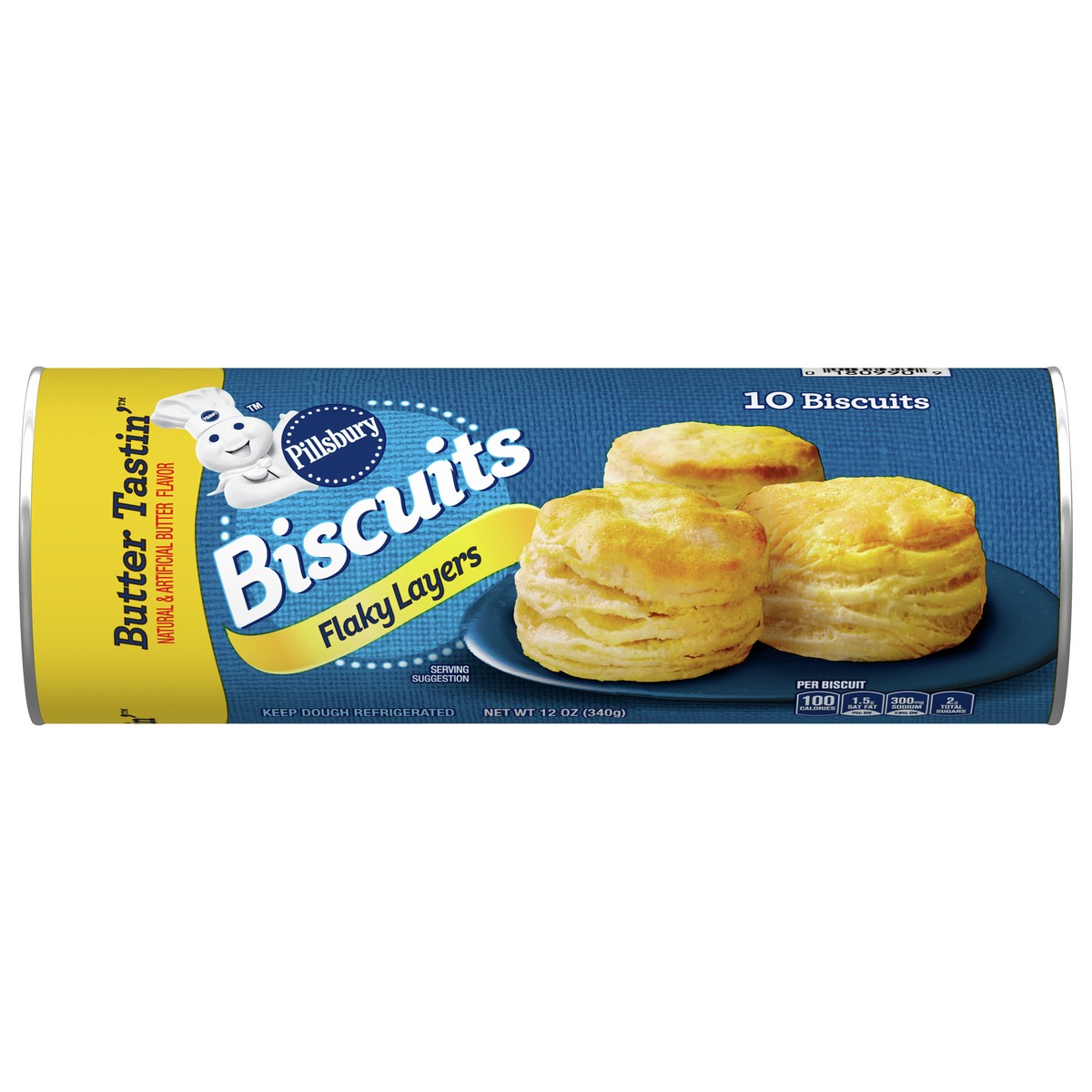 slide 4 of 14, Pillsbury Flaky Layers Butter Tastin' Biscuits, 12 ct, 10 ct